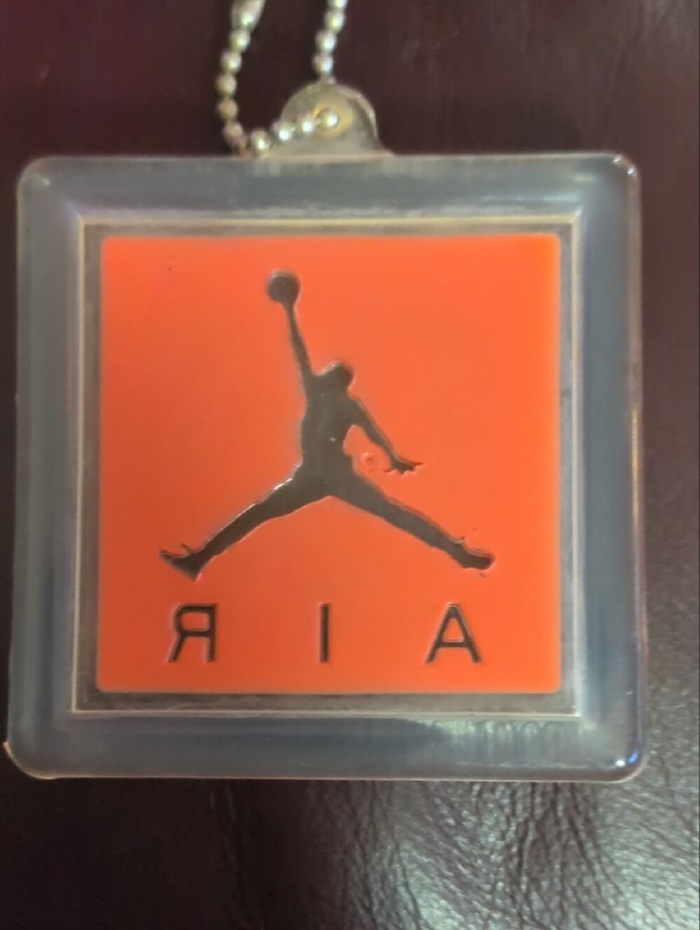 Jordan Nike Orange Jumpman AIR Square Pendant - Picture 4 of 7